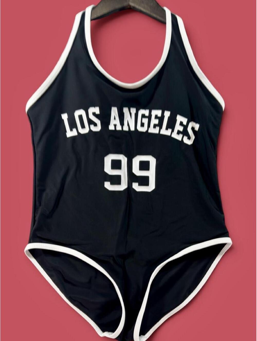 Los Angeles 99 Black & White One Piece Swimsuit Size Small